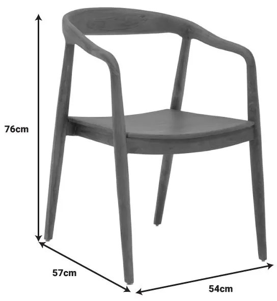 Πολυθρόνα Zonge σκελετός teak ξύλο σε καρυδί απόχρωση 54x57x76εκ