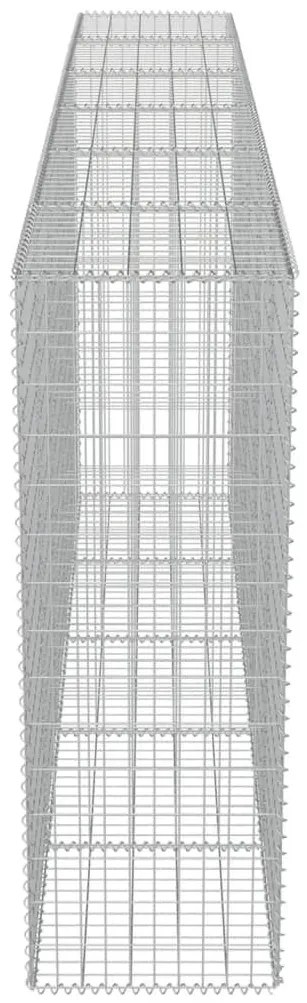 Συρματοκιβώτιο Τοίχος 300x50x150 εκ. Γαλβαν.Χάλυβας + Καλύμματα - Ασήμι