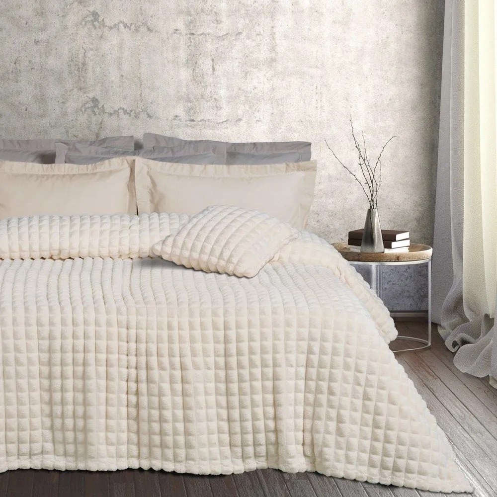 Κουβέρτα Fleece 1356 Ivory Das Home Υπέρδιπλo 220x240cm Πολυέστερ