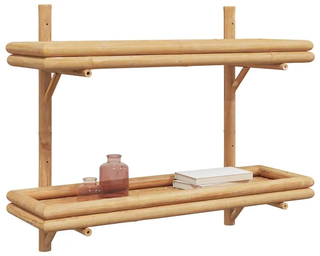 vidaXL Επιτοίχιο Ράφι με ράφι Επιτοίχιο Καφέ 75 x 26 x 60 εκ Μπαμπού