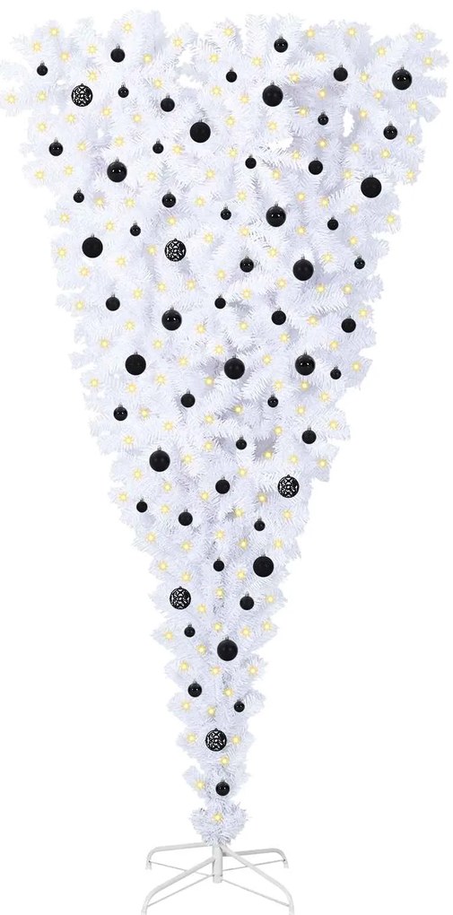 vidaXL Τεχνητό Χριστουγεννιάτικο Δέντρο Λευκό 240 cm PVC και Χάλυβας