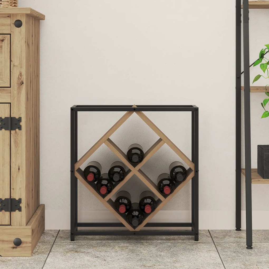vidaXL Ράφι κρασιών Artisan Oak 51x18x52,5 εκ Επεξεργασμένο ξύλο
