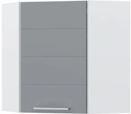 Ντουλάπι κρεμαστό γωνιακό Hudson V7-UG-1K-Λευκό - Γκρι - 64.00Χ64.00Χ72.00cm