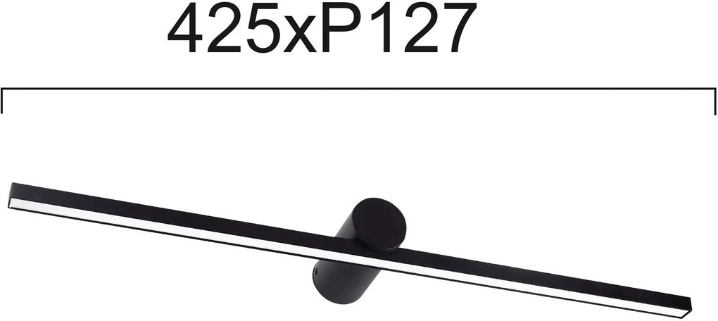 Απλίκα μπάνιου Viokef Rocco-Μήκος: 40 εκ.-Μαύρο