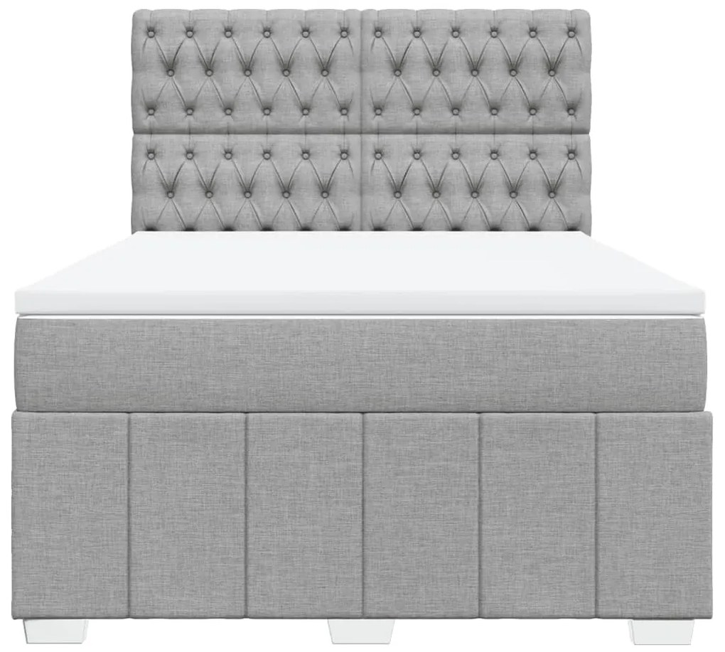 ΚΡΕΒΑΤΙ BOXSPRING ΜΕ ΣΤΡΩΜΑ ΑΝΟΙΧΤΟ ΓΚΡΙ 140X190 ΕΚ. ΥΦΑΣΜΑΤΙΝΟ 3291670