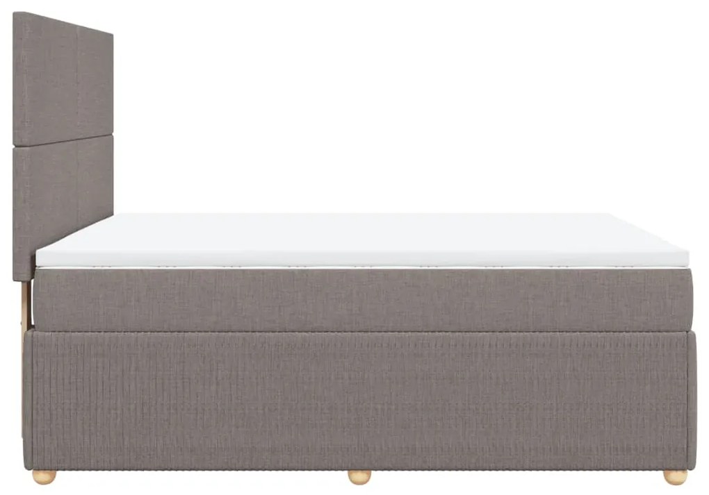 vidaXL Κρεβάτι Boxspring με Στρώμα Taupe 140x200 εκ. Υφασμάτινο