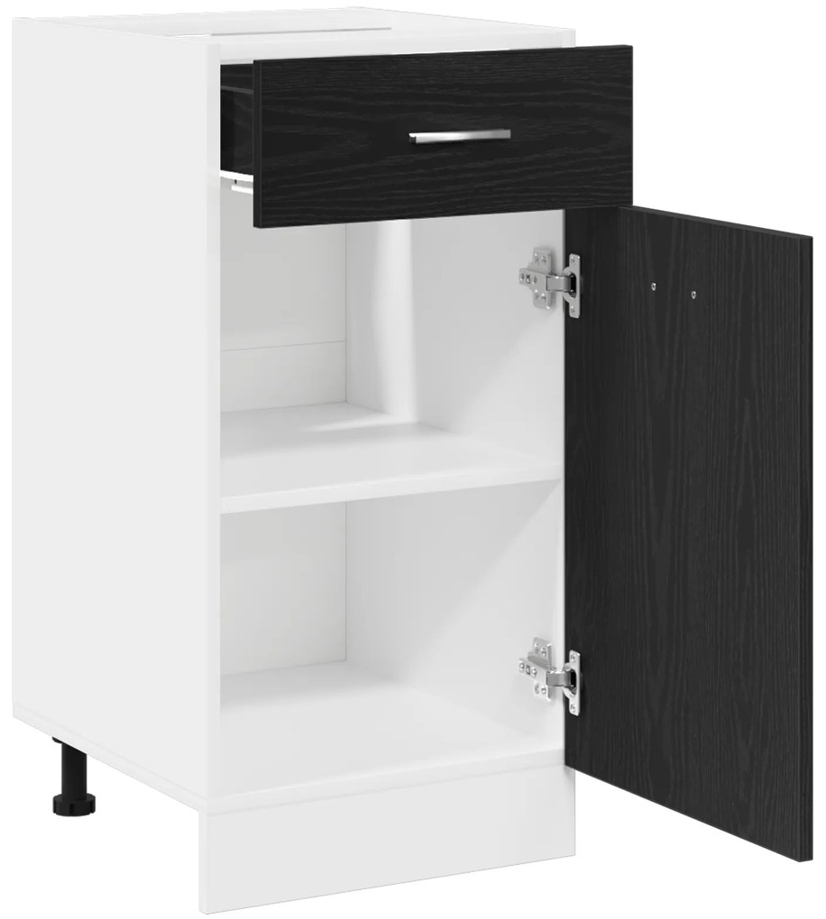 vidaXL Συρταριέρα Κάτω από Ράφι - Μαύρο Δρυς, 40 x 46 x 81.5 εκ, Φτιαγμένη από Επεξεργασμένο Ξύλο