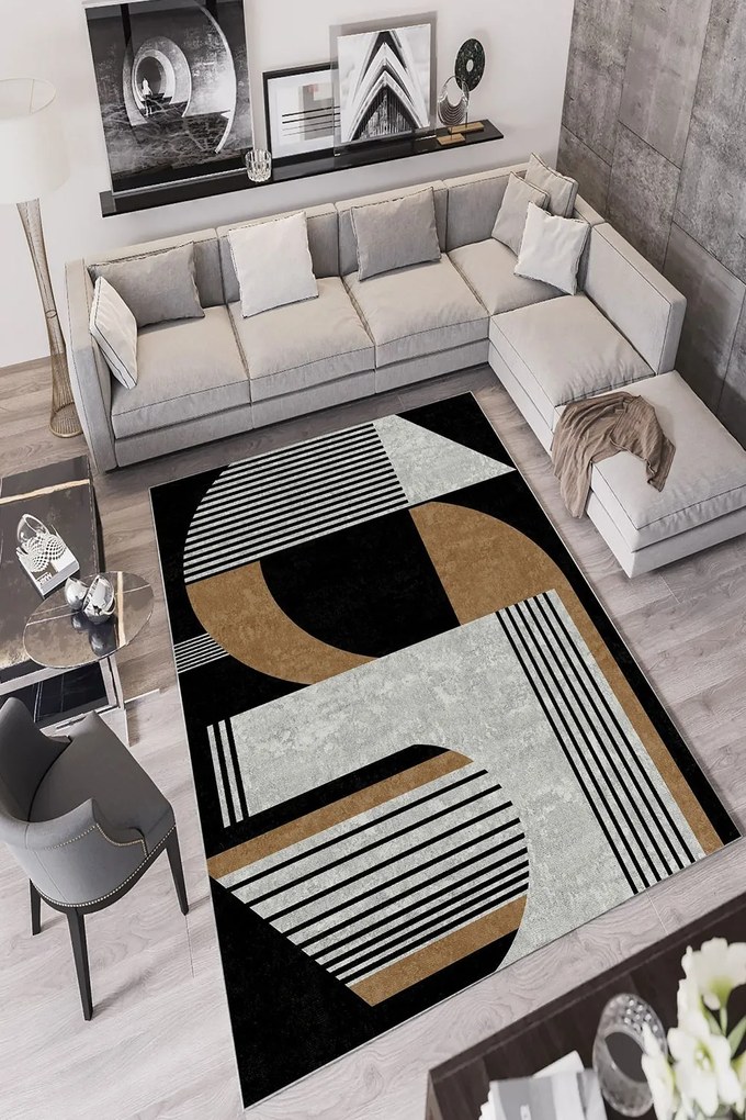 Χαλί W725 212HFT1326 Black-Grey-Brown Conceptum Hypnose 160X230cm