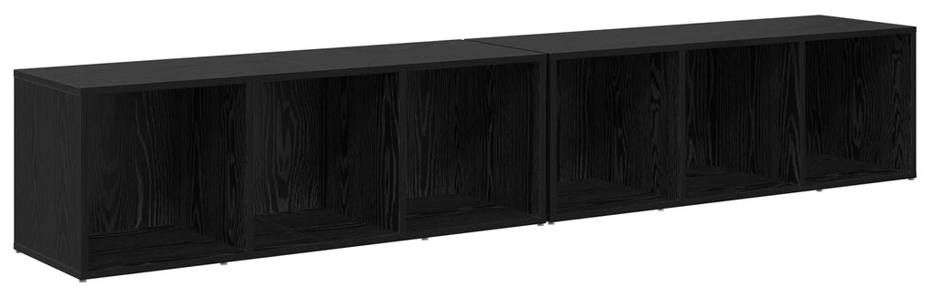 vidaXL Σετ επίπλου τηλεόρασης 2 pcs Μαύρη Οξυά 37 x 35 x 107 εκ