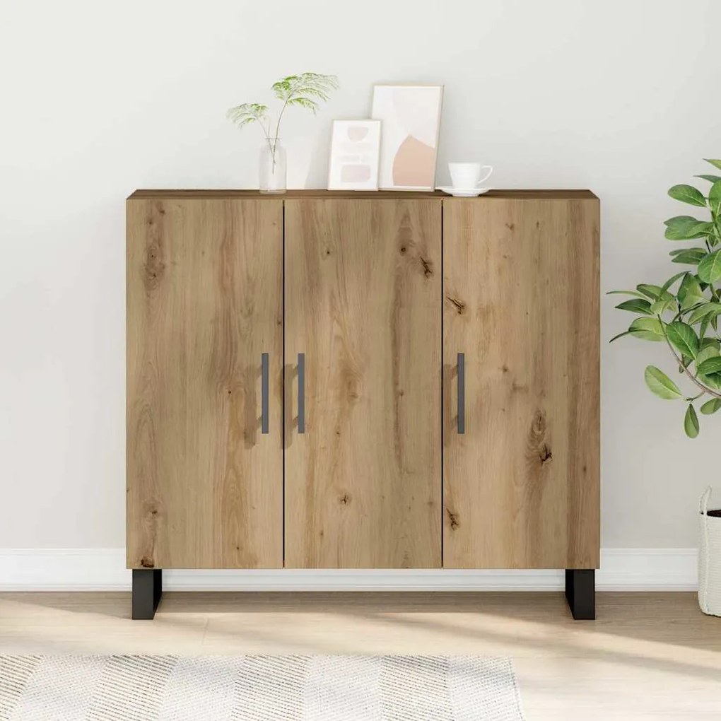 vidaXL Πλαϊνό γραφείο artisan δρυς 90 x 34 x 80 εκ. Επεξεργασμένο ξύλο
