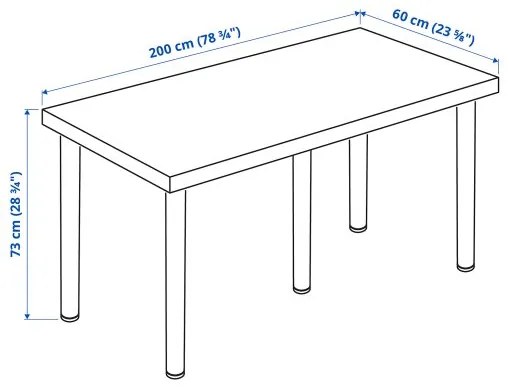 LAGKAPTEN/ADILS γραφείο, 200x60 cm 394.176.58