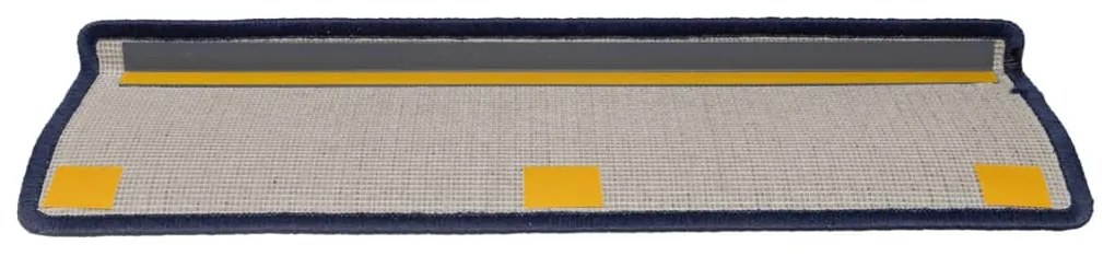 vidaXL Πατάκια Σκαλιών 15 τεμ. 65x21x4 εκ. Σκούρο Γκρι και Μπλε Ορθογώνια Άκρη