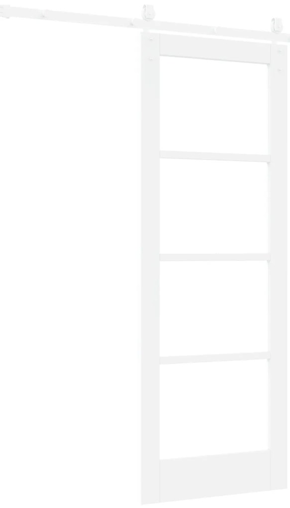vidaXL Συρόμενη Πόρτα με Σετ Υλικών Λευκή 73.5x198.5 εκ. Μασίφ Ξύλο Πεύκου