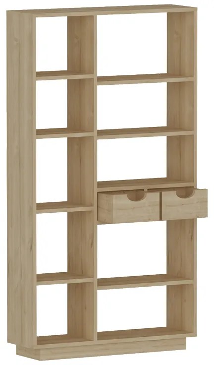 Βιβλιοθήκη με συρτάρια Dakin pakoworld σε oak απόχρωση 80x25x190εκ (1 τεμάχια)