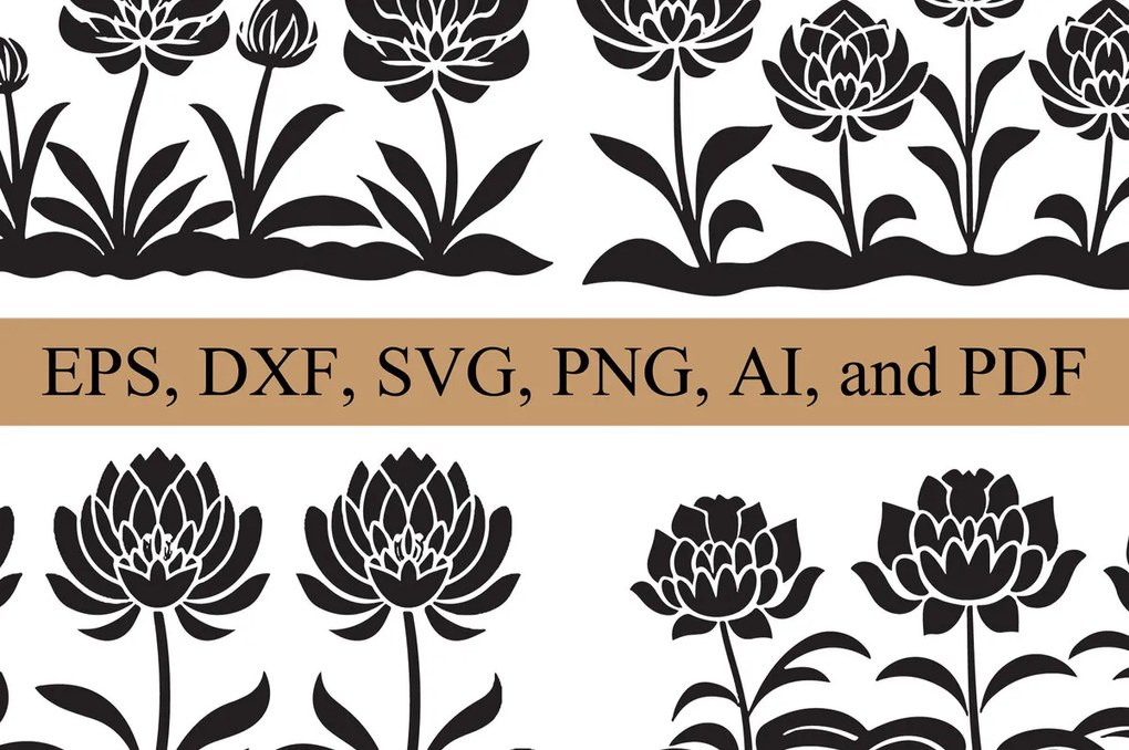 Σετ των 2 Intra απο ξύλο plywood 3mm-4mm πάχος - Πακέτο υ Cricut Flowers  Cut Δίασταση 30x20 cm INTRAFABR-80786235