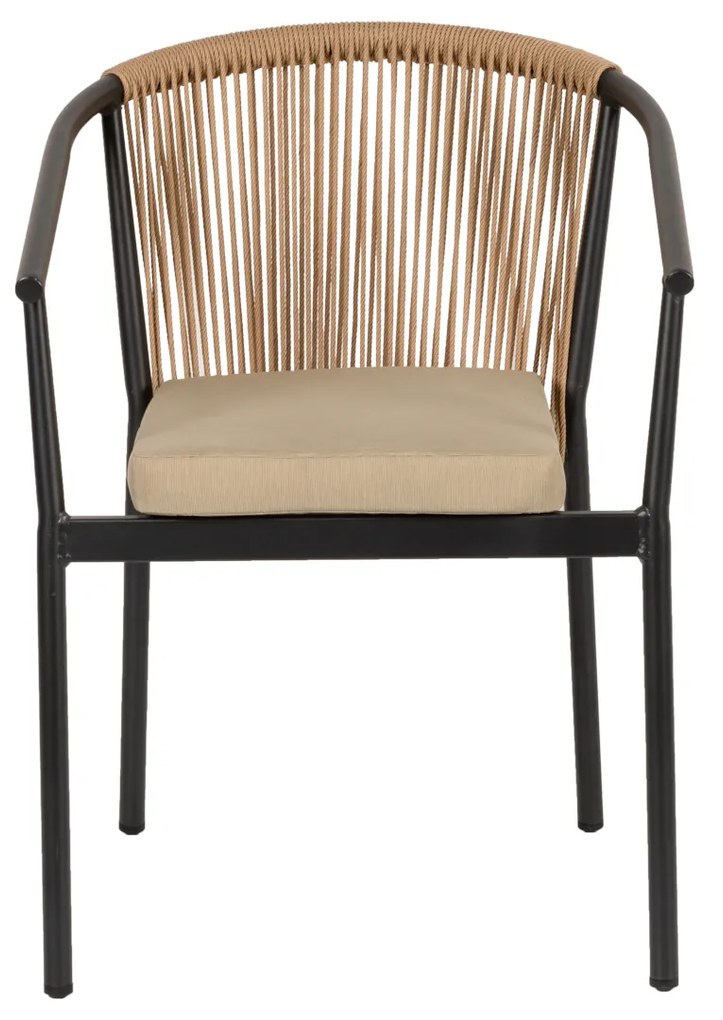 Πολυθρόνα Κήπου MANDRAKA Γκρι/Φυσικό Αλουμίνιο/Rattan 57x61x78cm - 14840024 - 14840024