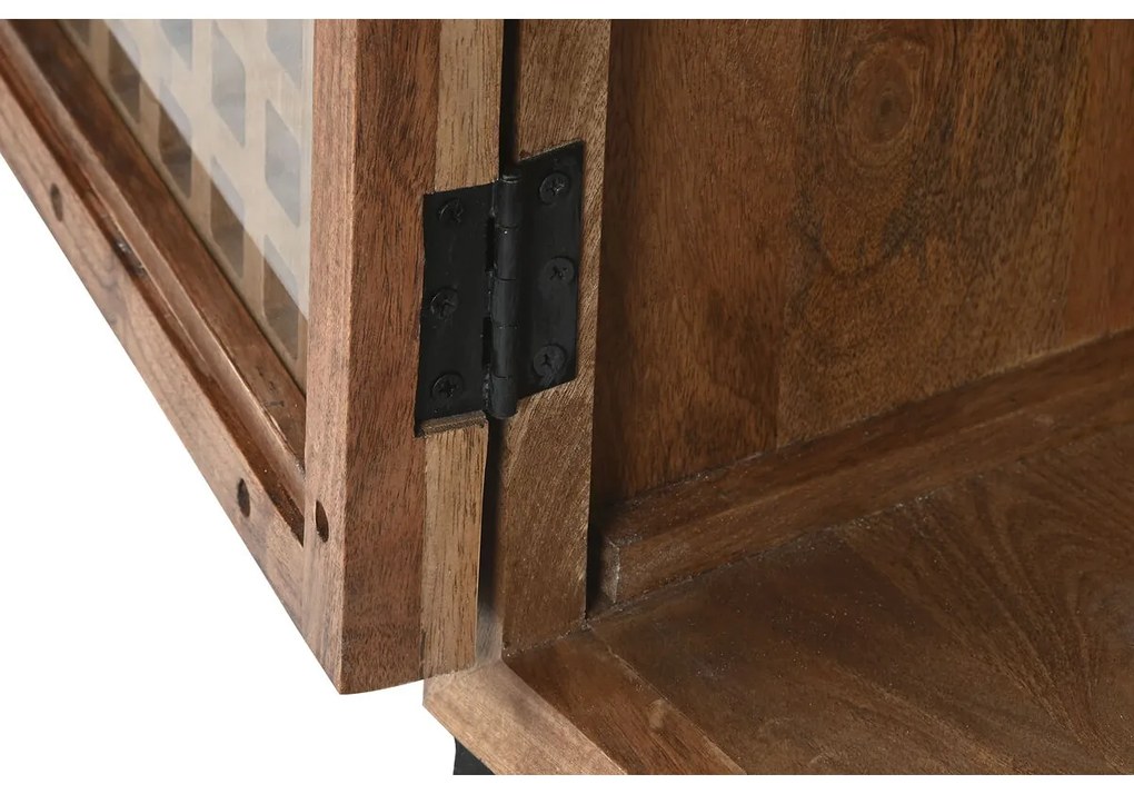 Σκευοθήκη DKD Home Decor Καφέ Μαύρο Κρυστάλλινο Ξύλο από Μάνγκο 90 x 40 x 90 cm