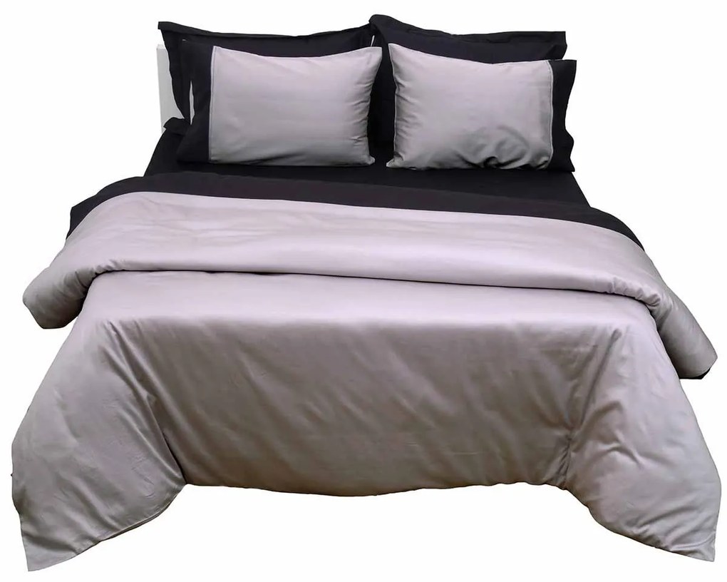 Κουβερλί Υπέρδιπλο (220x240) 2 Όψεων Anna Riska Luxury Bicolour Grey/Black