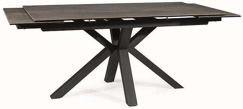 STÓŁ COLUMBUS CERAMIC BRĄZOWY EFEKT DREWNA/CZARNY 160(240)X90