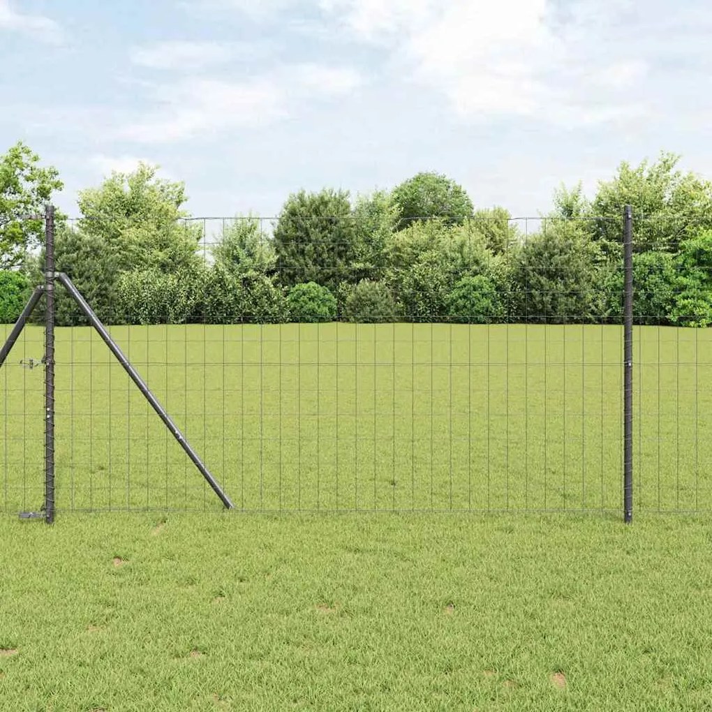 vidaXL Φράχτης Εuro Γκρι 1.4 x 10 m Σίδηρος με επικάλυψη PVC