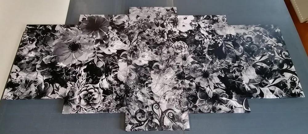 5 μέρη εικόνα λουλούδια σε μαύρο & άσπρο - 200x100