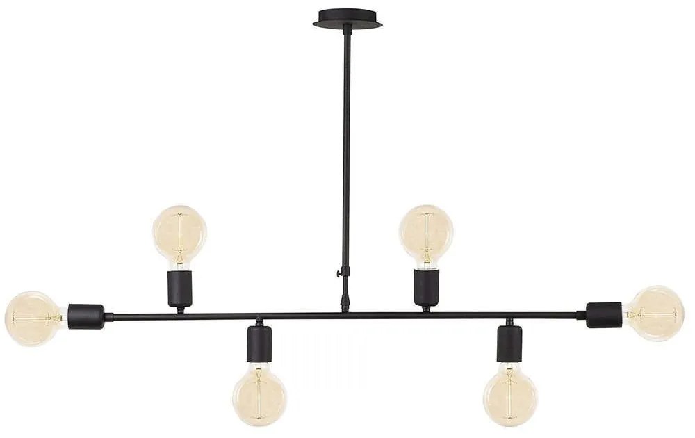 Φωτιστικό Οροφής - Ράγα Truva 525NOR1312 Φ94x61cm 6xE27 40W Black Opviq