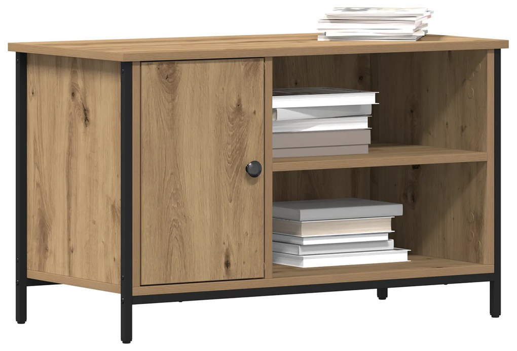 vidaXL Ντουλάπι τηλεόρασης Artisan Oak 80x40x50 εκ Επεξεργασμένο ξύλο και Ατσάλι
