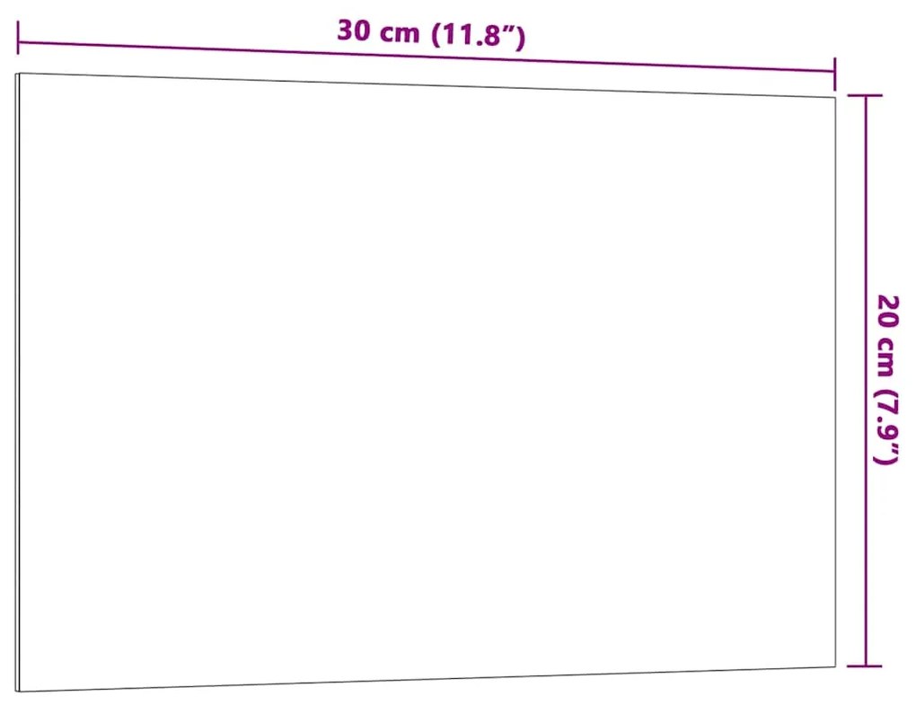 vidaXL Πίνακας Επιτοίχιος Μαγνητικός Λευκός 30 x 20 εκ. Ψημένο Γυαλί