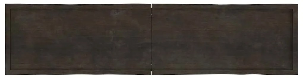 vidaXL Επιφ Τραπεζιού Αν Καφέ 220x50x(2-6)εκ.Ακατέργ. Μασίφ Ξύλο Δρυός