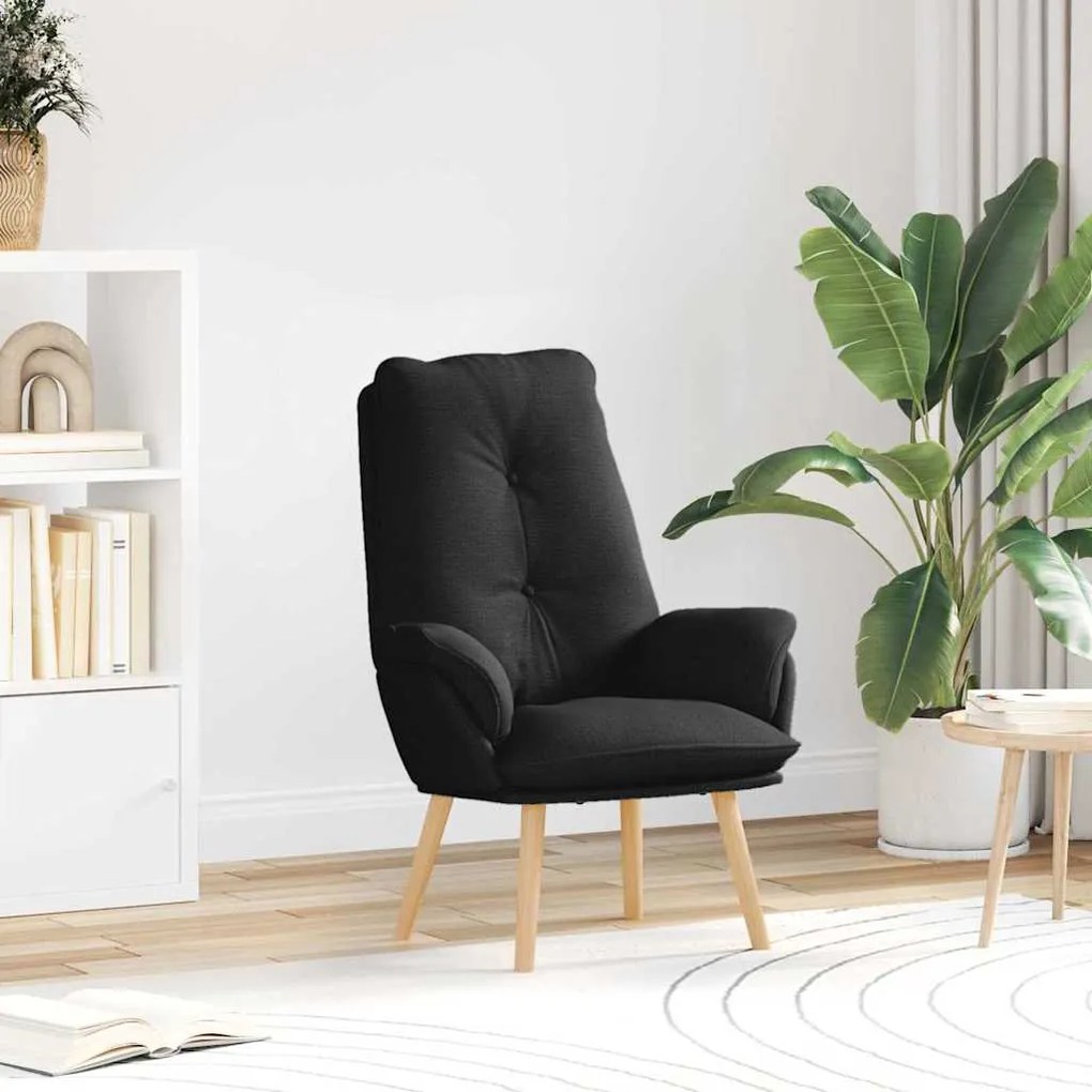 vidaXL Χαλαρωτική Πολυθρόνα Μαύρο 69 x 74 x 93 εκ. ύφασμα