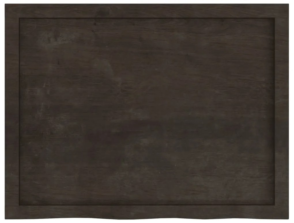 vidaXL Επιφάνεια Τραπεζιού Σκούρο Καφέ 80x60x(2-4)εκ Επεξ. Μασίφ Δρυς