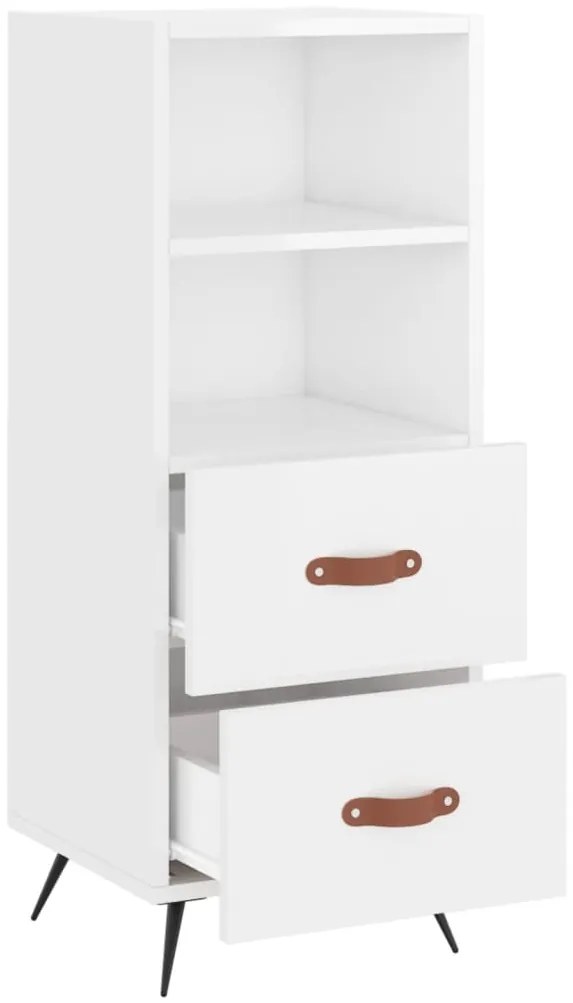 vidaXL Ντουλάπι Γυαλιστερό Λευκό 34,5x34x90 εκ. Επεξεργασμένο Ξύλο