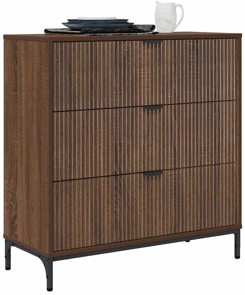vidaXL Πλαϊνό γραφείο Καφέ δρυς 79.5 x 33 x 82 εκ Επεξεργασμένο ξύλο