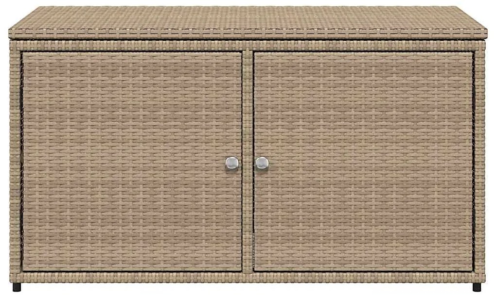 vidaXL Ντουλάπι Αποθήκευσης Κήπου Beige 110x55x60,5εκ. Συνθετικό Ρατάν