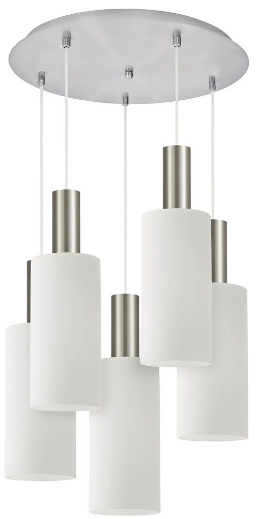 SE21-NM-4-5NM-GL3 ADEPT TUBE Nickel Matt Pendant White Glass+