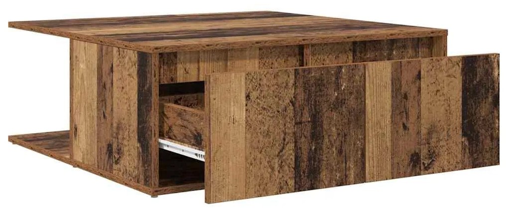 vidaXL Τραπεζάκι σαλονιού with Drawer Παλιό ξύλο 80 x 80 x 31 cm