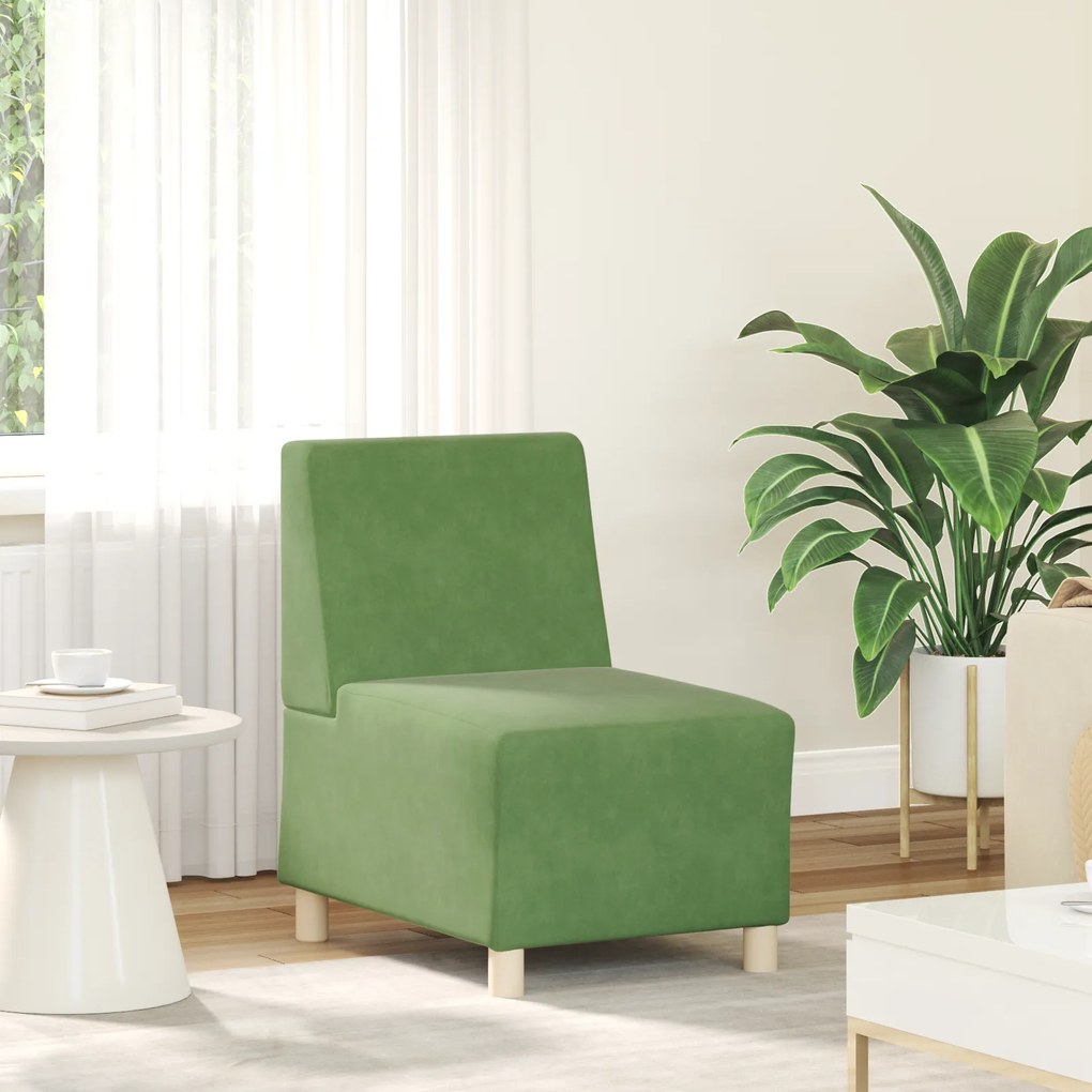 vidaXL Καναπέδες 3 pcs Ανοιχτό πράσινο 55 x 74 x 82 εκ. Βελούδο