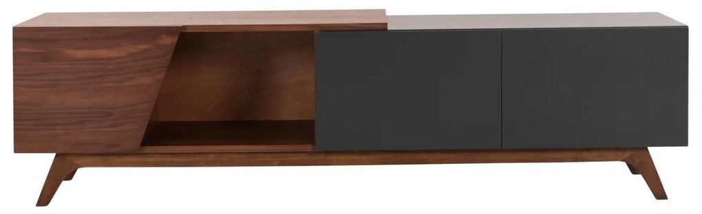ΕΠΙΠΛΟ ΤΗΛΕΟΡΑΣΗΣ HUDSON  MDF ΚΑΠΛΑΜΑΣ ΚΑΡΥΔΙΑΣ ΚΑΡΥΔΙ&amp;ΣΚΟΥΡΟ ΓΚΡΙ 180x40x50Υ