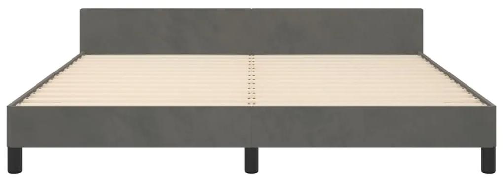 vidaXL Πλαίσιο Κρεβατιού με Κεφαλάρι Σκ. Γκρι 180x200 εκ. Βελούδινο