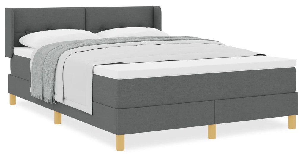 vidaXL Κρεβάτι με Μάτρες Σκούρο Γκρι 160x200 εκ. Υφασμάτινο