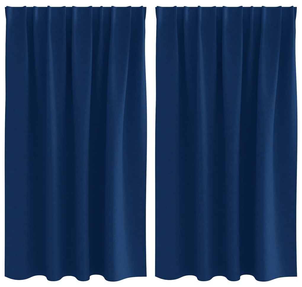 vidaXL Κουρτίνες 2 pcs Σκούρο Μπλε 140 x 140 cm Πολυεστέρας