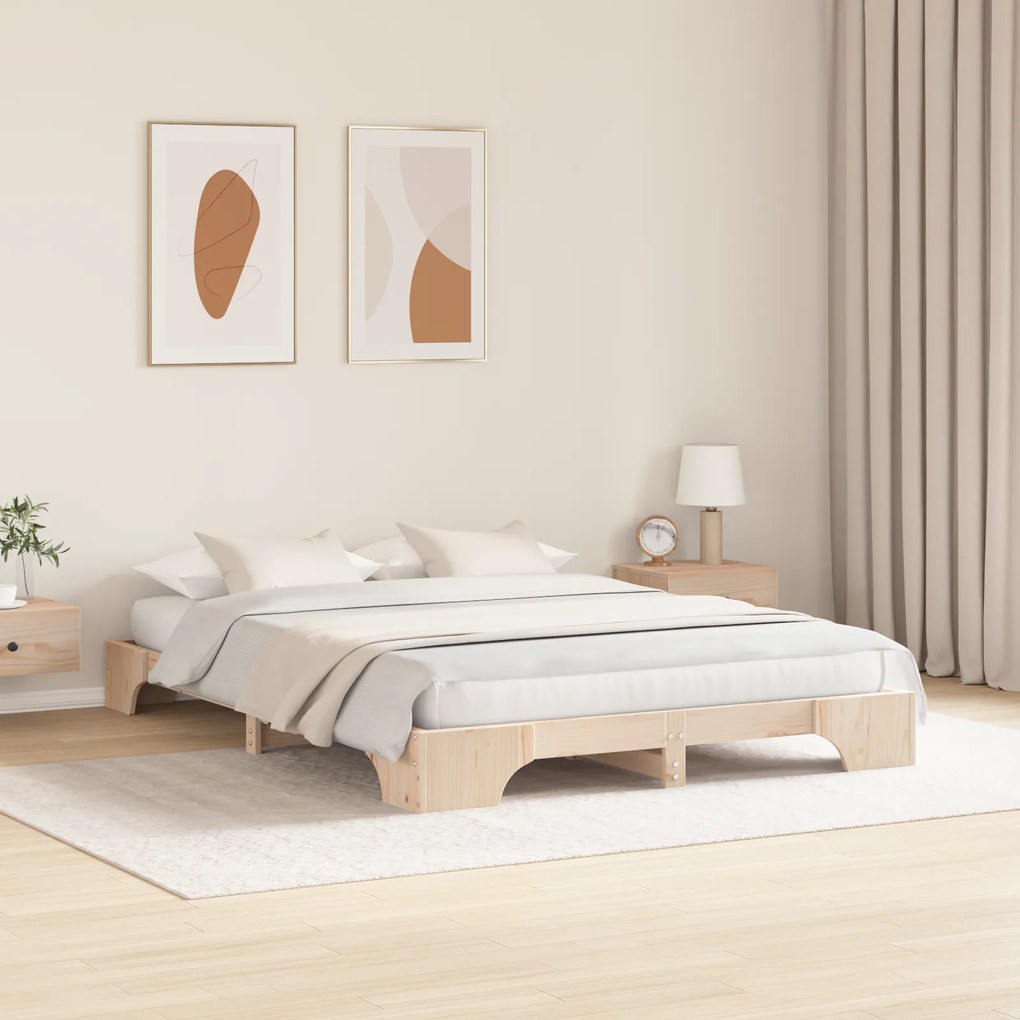 vidaXL Κρεβάτι 160x200 cm από Στερεό Ξύλο Πεύκου