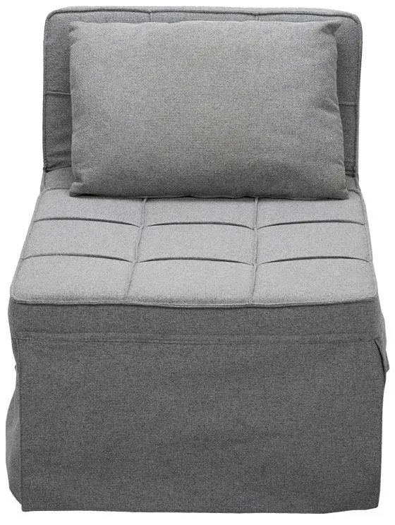 Πολυθρόνα - κρεβάτι Grejio ύφασμα σε γκρι απόχρωση κα πόδι μαύρο μέταλλο 70x70x45εκ 95x98x70 εκ.