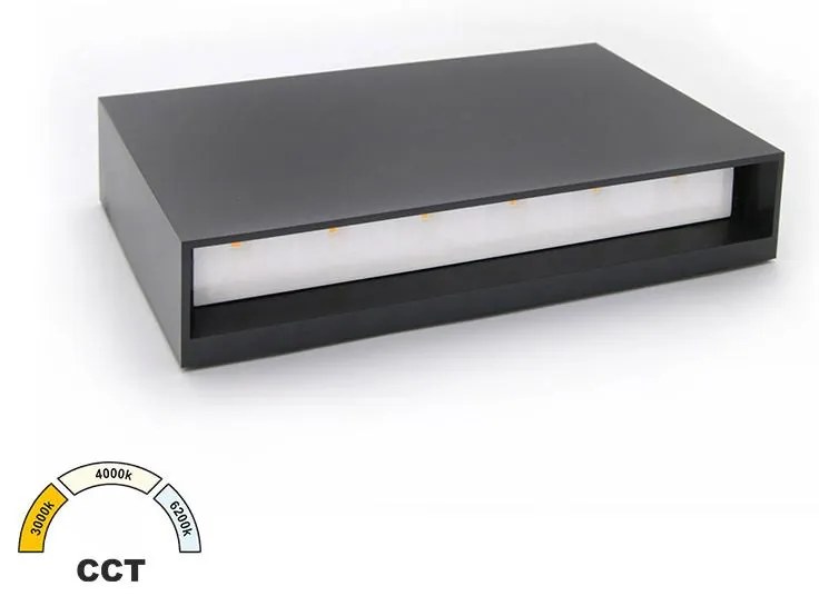 Adeleq Φωτιστικό LED PC Ορθογώνιο Διπλής Κατεύθυνσης 12W CCT IP65 Γραφίτης 9-91218