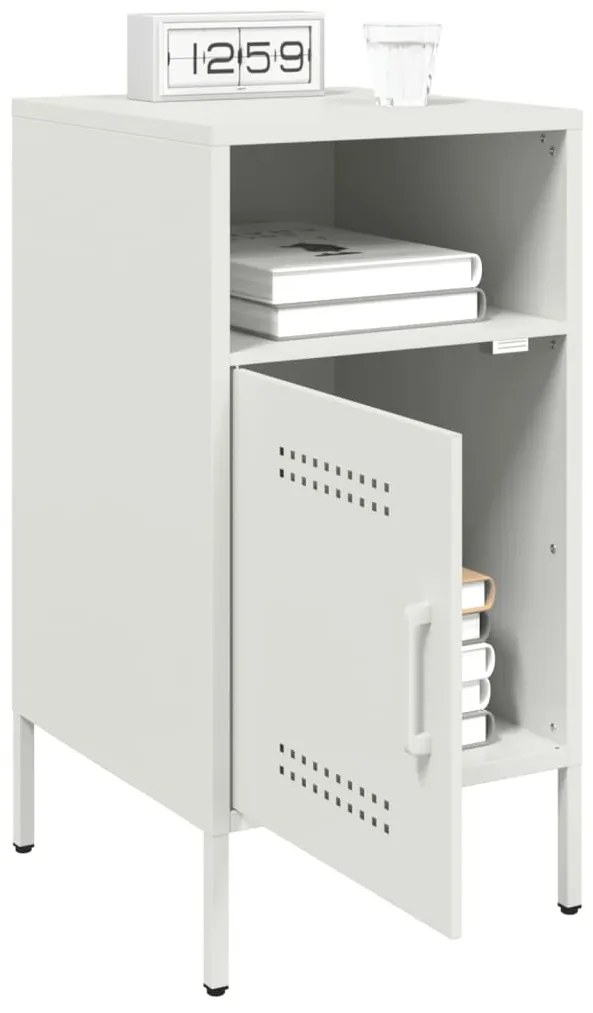 vidaXL Κομοδίνο Λευκό 36x39x68 εκ. από Χάλυβα