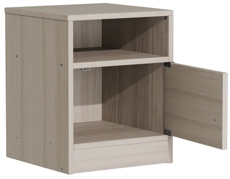 Κομοδίνο Foly pakoworld με ένα ντουλάπι γκρι oak 40x40x50εκ