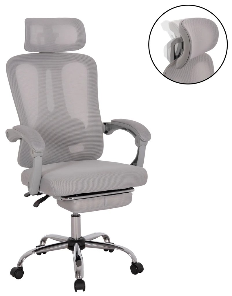 ΚΑΡΕΚΛΑ ΓΡΑΦΕΙΟΥ BARNET HM18258.02 ΓΚΡΙ MESH-ΓΚΡΙ ΣΚΕΛΕΤΟΣ NYLON 61x62x123Υ