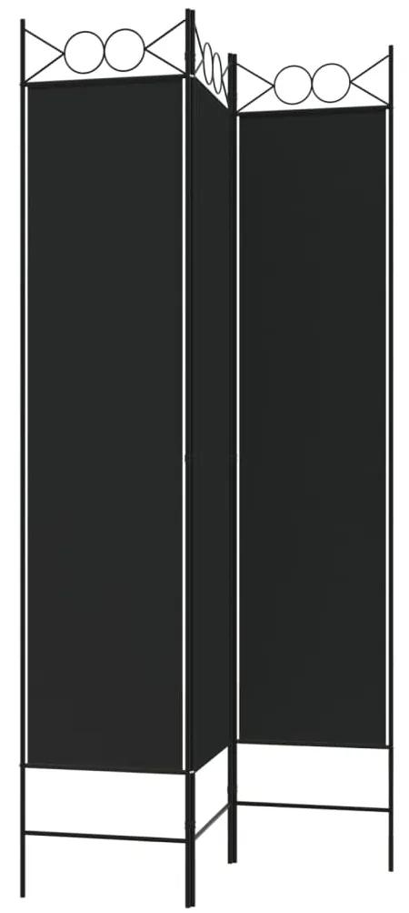 vidaXL Διαχωριστικό Δωματίου με 3 Πάνελ Μαύρο 120x200 εκ. από Ύφασμα