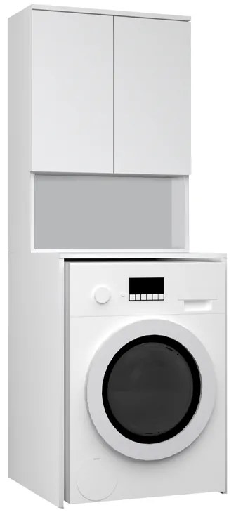 Έπιπλο πλυντηρίου Cozen Megapap χρώμα λευκό 65x60x178εκ.-GP028-0129,1