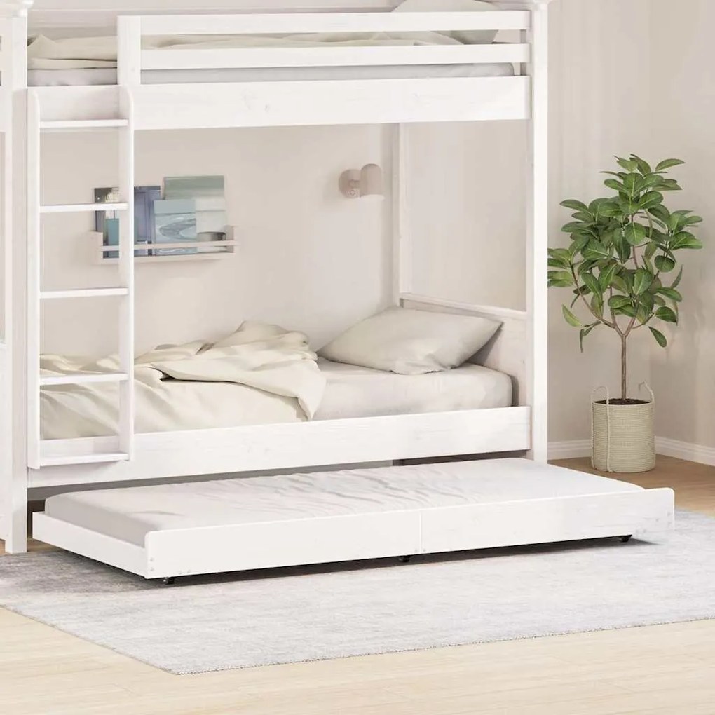 vidaXL Σκελετός Κρεβατιού Λευκό 80 x 200 cm Μασίφ ξύλο πεύκου